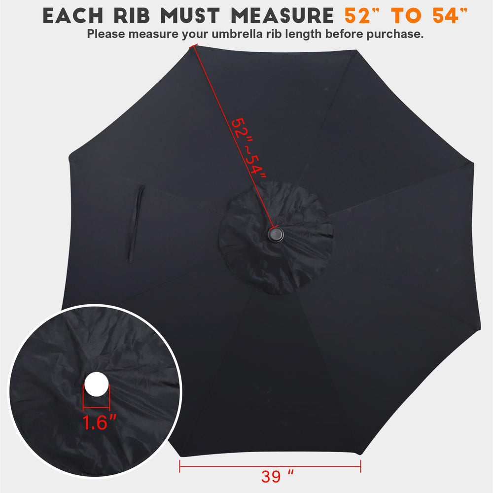 Close-up of Blissun 9FT Patio Umbrella Canopy fabric texture