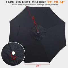 Close-up of Blissun 9FT Patio Umbrella Canopy fabric texture