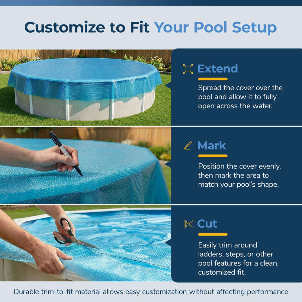 Close-up of Blue Wave 8-mil solar pool cover