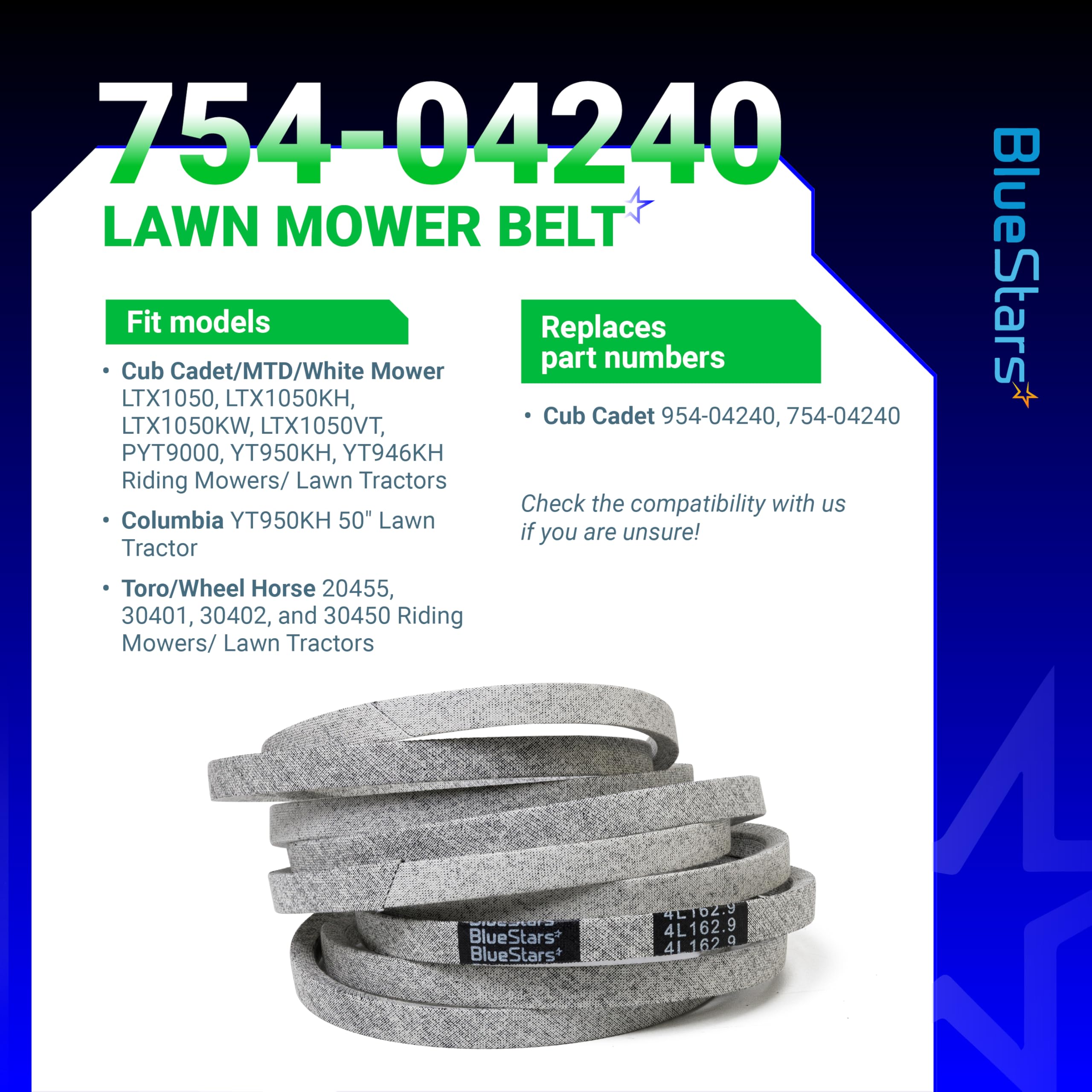 Close-up of BlueStars 754-04240 Mower Deck Belt material