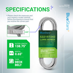 Close-up of BlueStars Mower Deck Belt material