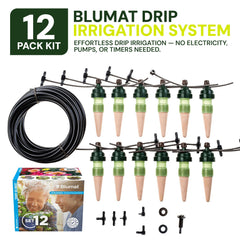 Close-up of Blumat carrot watering device in use