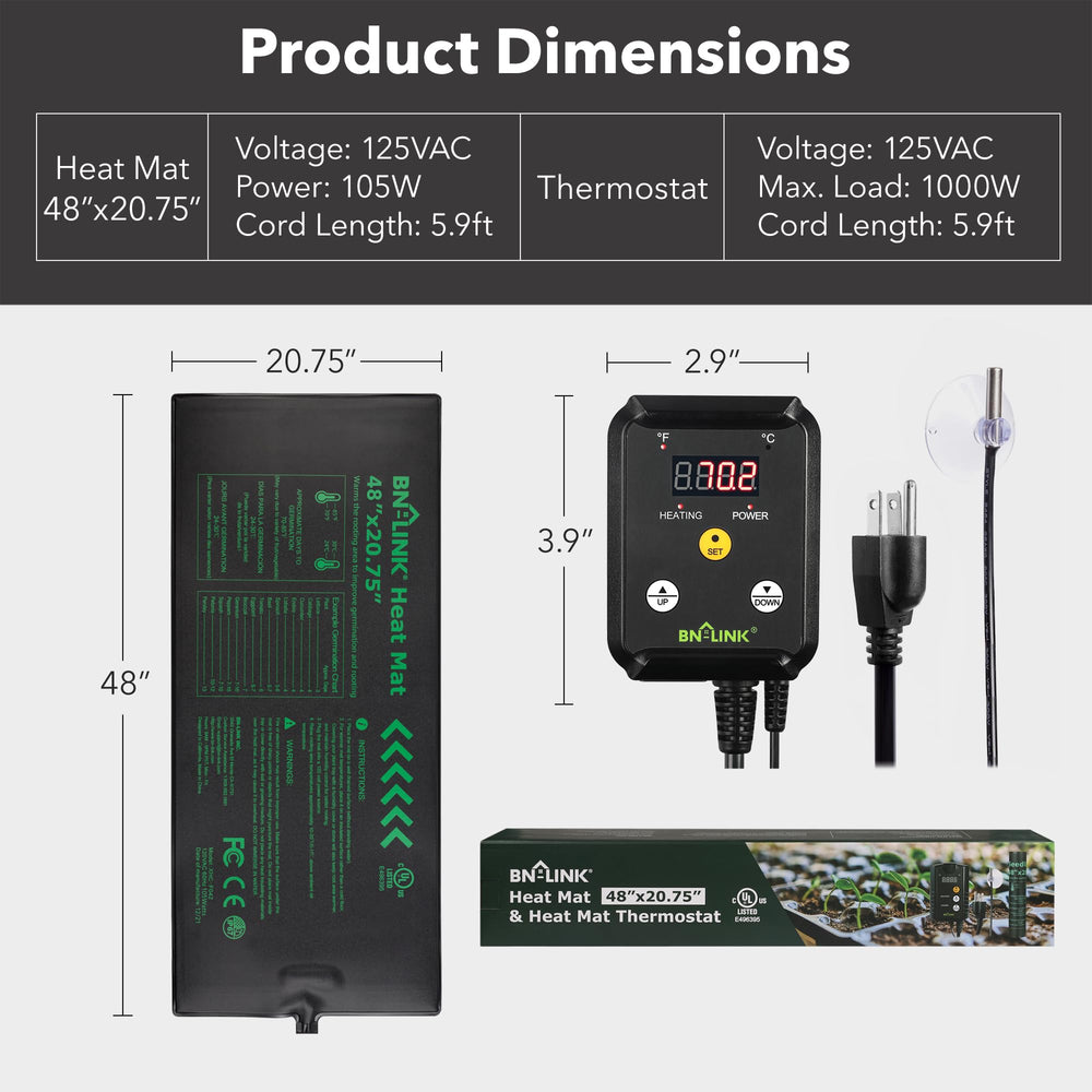 Close-up of BN-LINK thermostat controller with LED display
