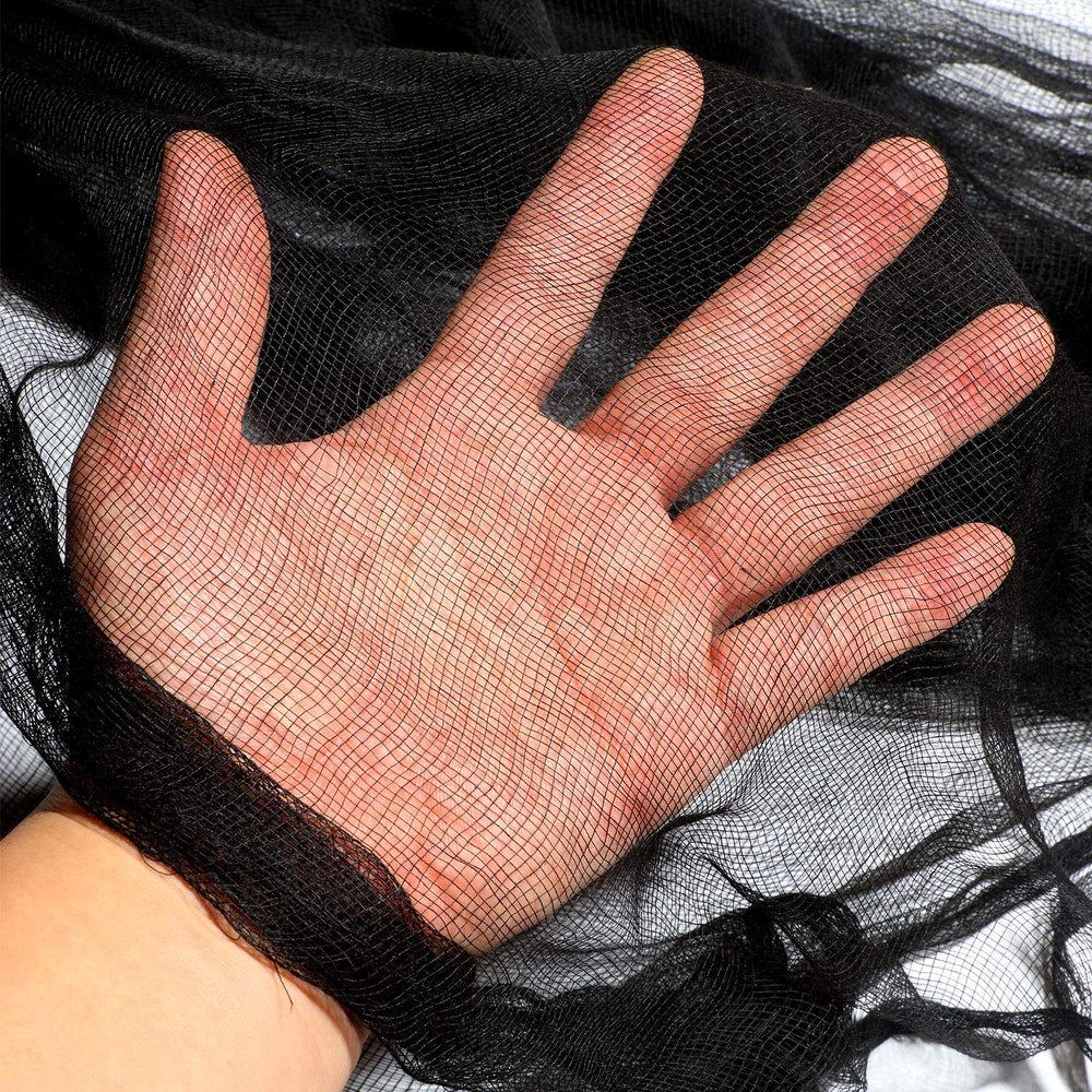 Close-up of Boao Black Cheesecloth texture and material