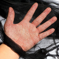 Close-up of Boao Black Cheesecloth texture and material