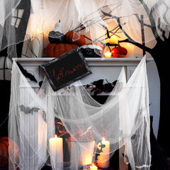 Close-up of Boao Halloween Cheesecloth stretching for ghost decoration