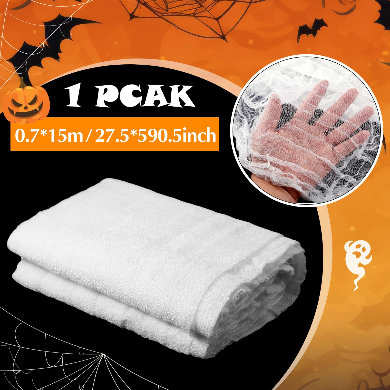 Close-up of Boao Halloween cheesecloth texture and material