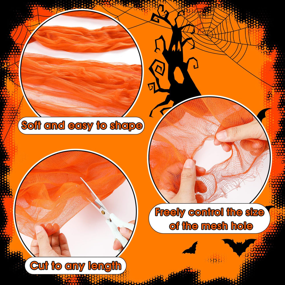 Close-up of Boao Halloween Orange Cheesecloth texture