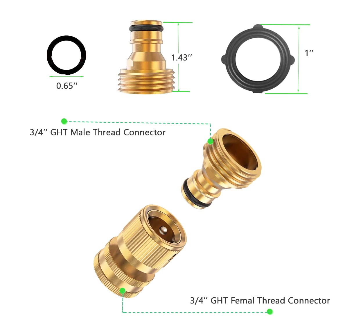 Close-up of BoArt male quick connector