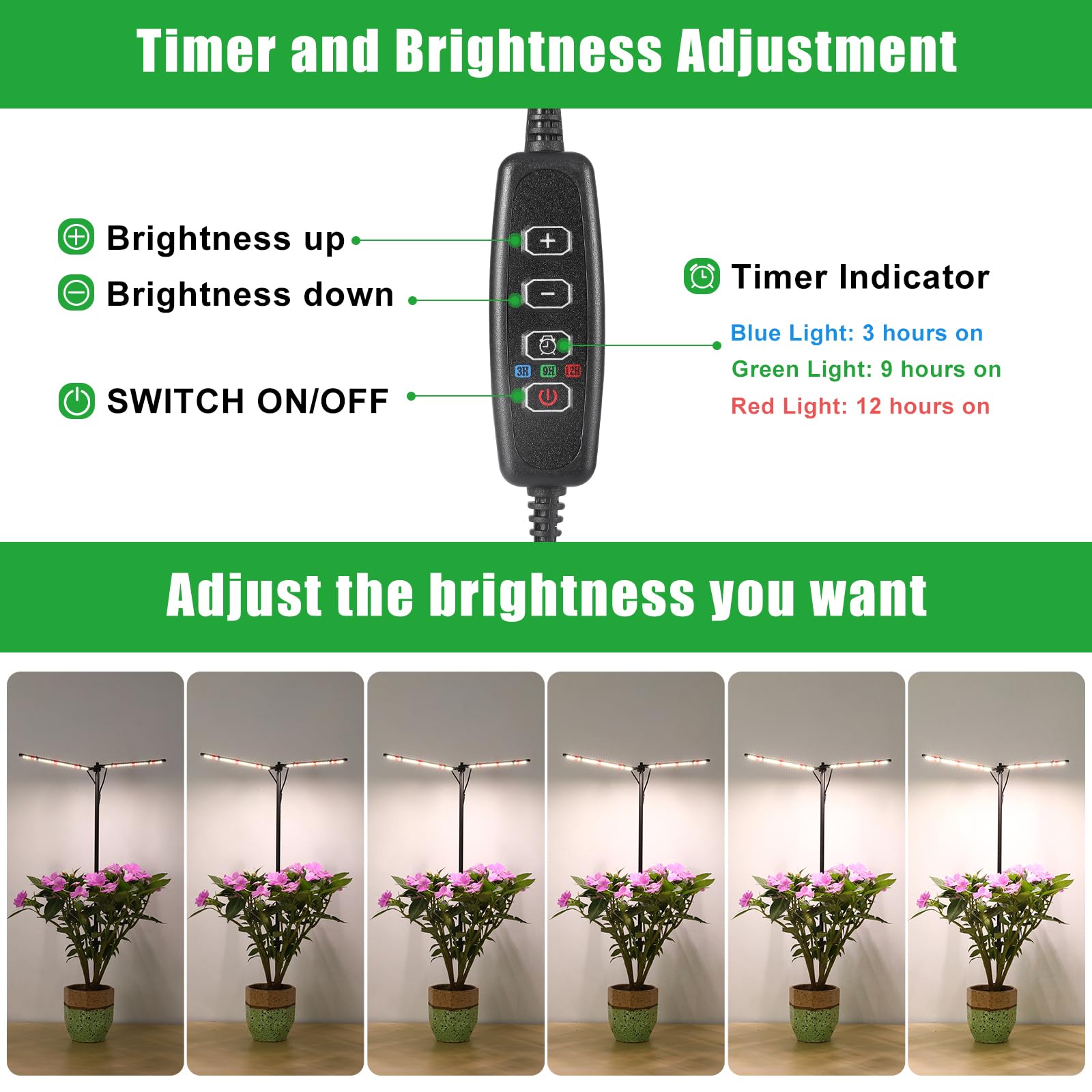 close-up of bodkar Plant Grow Light LEDs