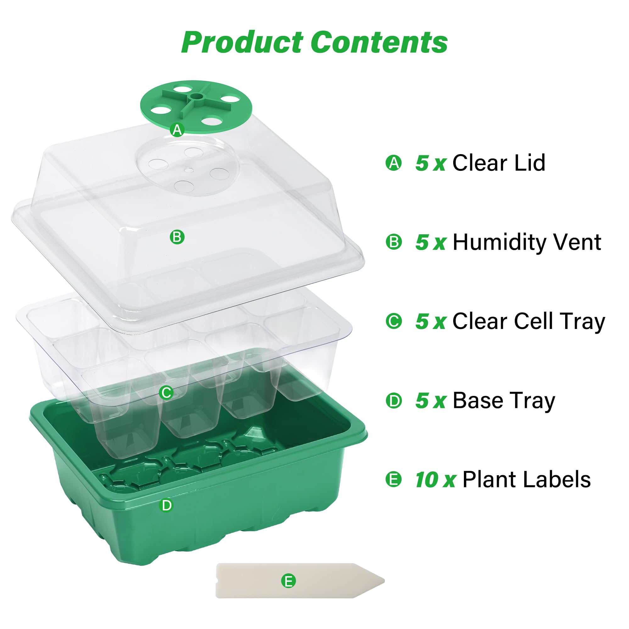 Close-up of Bonviee seed starter tray showing 12-cell design