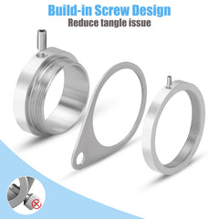 Close-up of BONWIN flag pole ring's 360° rotating design