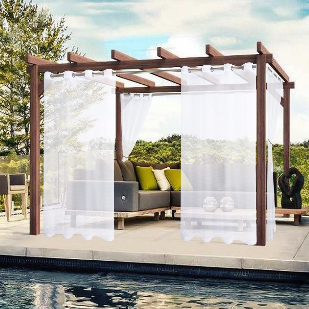Close-up of BONZER outdoor sheer curtain grommet