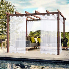 Close-up of BONZER outdoor sheer curtain grommet