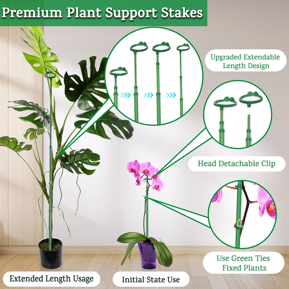 Close-up of BOVITRO Extendable Plant Stakes with clips