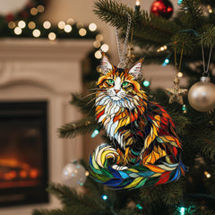 Close-up of BOYESE Maine Coon Cat Ornament showing details