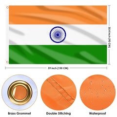 Close-up of brass grommets on AhfuLife India Flag