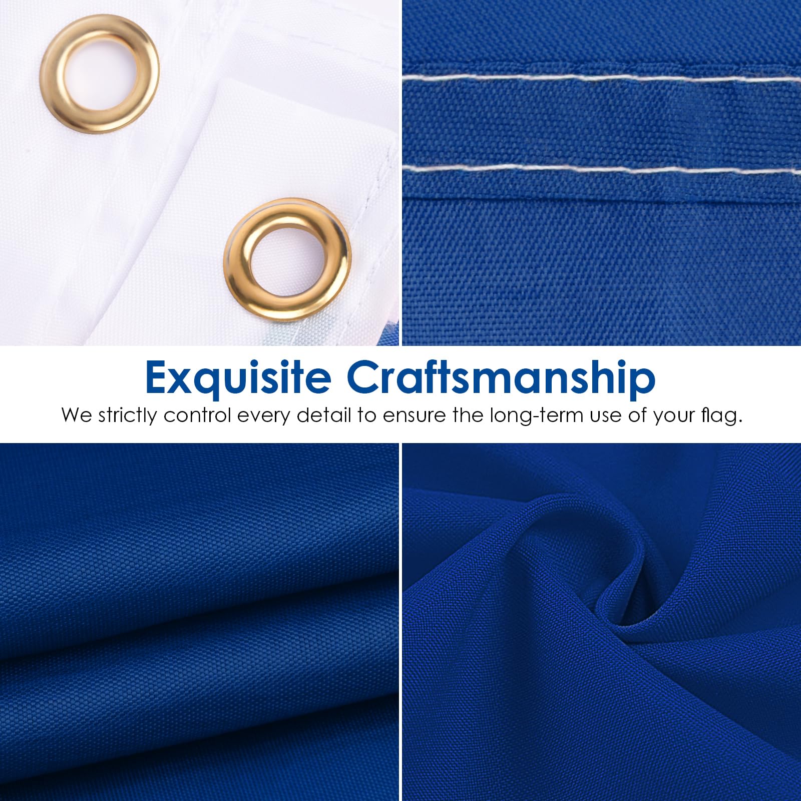 Close-up of brass grommets on the El Salvador flag