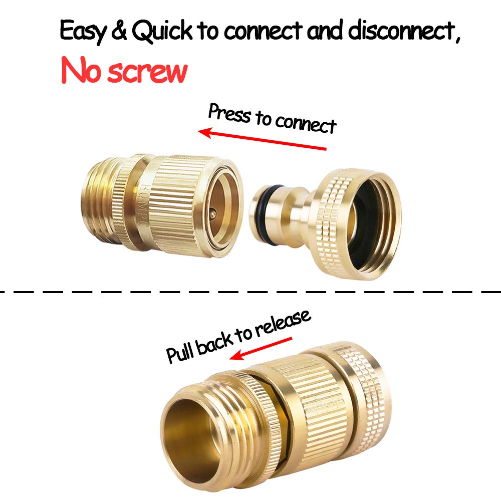 Close-up of brass male connector from HQMPC Garden Hose Quick Connectors