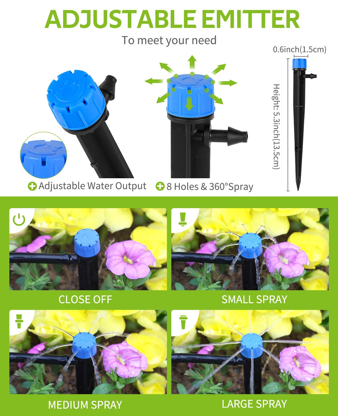 Close-up of brass splitter adapter for drip irrigation