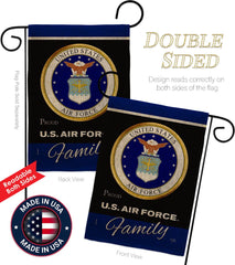 Close-up of Breeze Decor Air Force garden flag double-sided design
