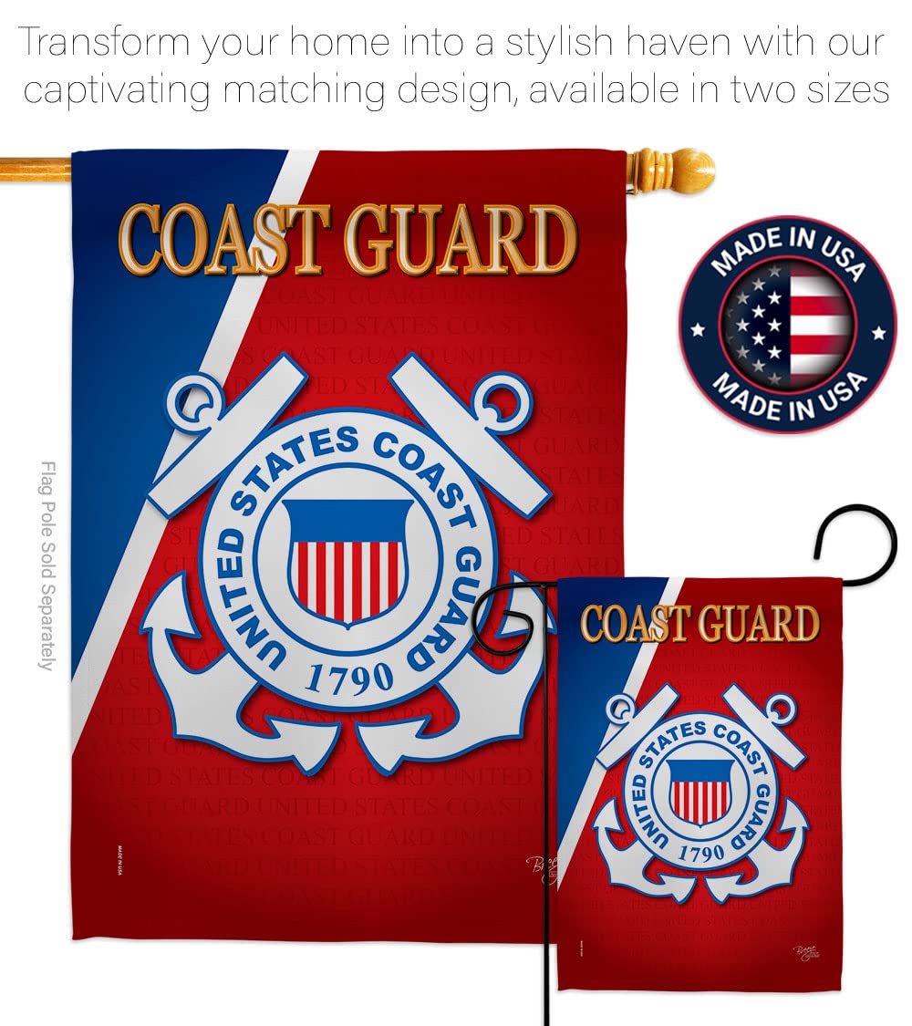 Close-up of Breeze Decor US Coast Guard Garden Flag fabric texture