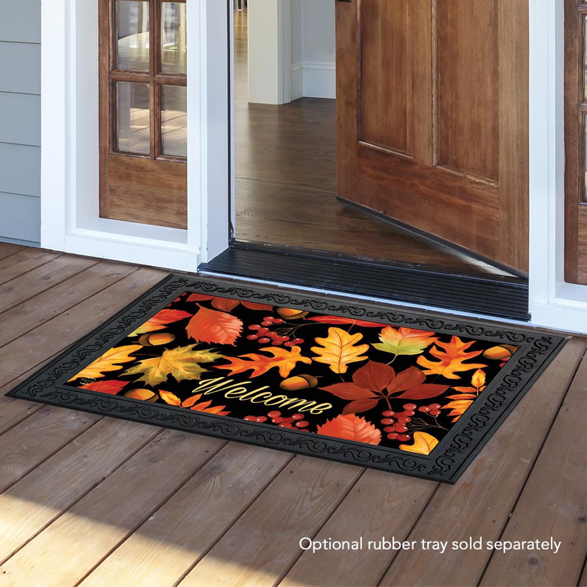 Close-up of Briarwood Lane Fall Doormat rubber backing