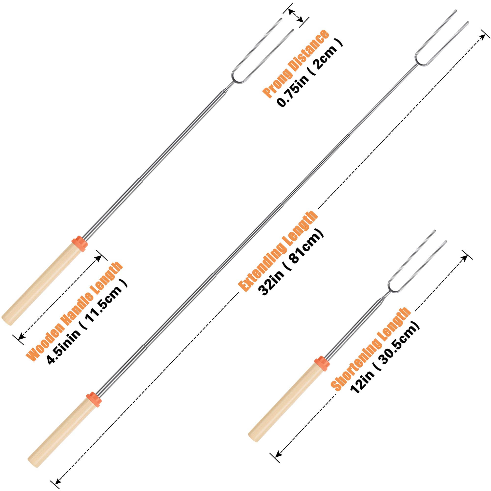 Close-up of BRIOUT stainless steel roasting fork with wooden handle