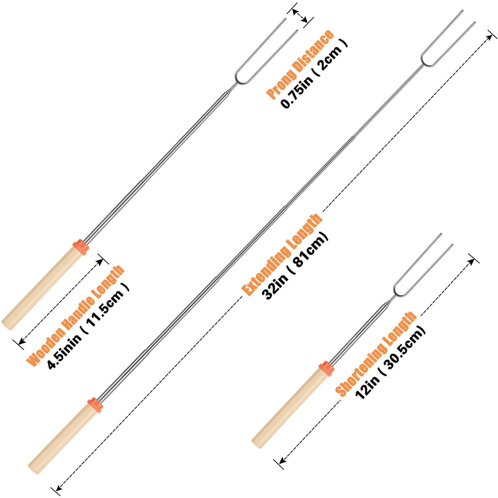 Close-up of BRIOUT stainless steel roasting fork with wooden handle