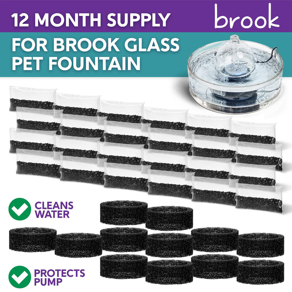 Close-up of Brook coarse filter rings for pet fountain
