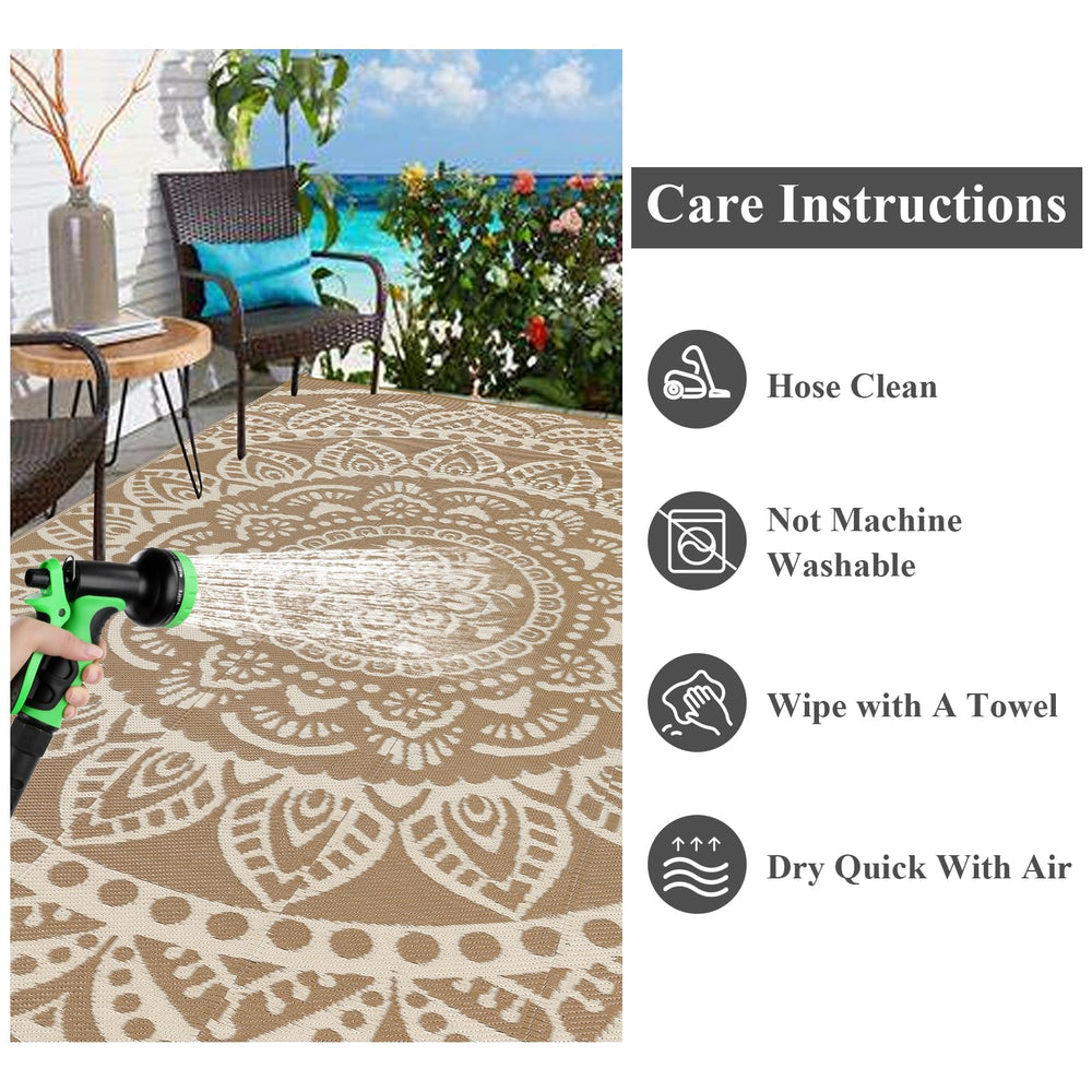 Close-up of Bsmathom outdoor rug texture