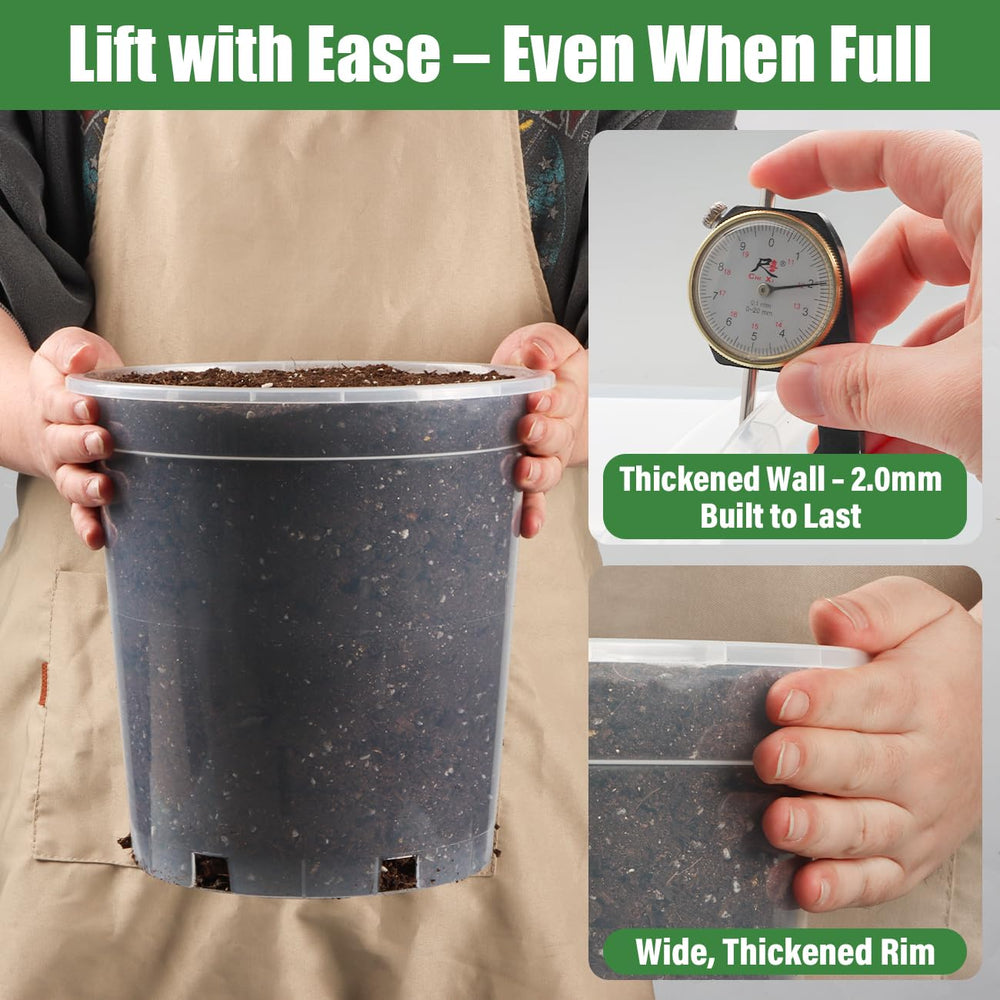 Close-up of BTPLASTIK nursery pot drainage holes