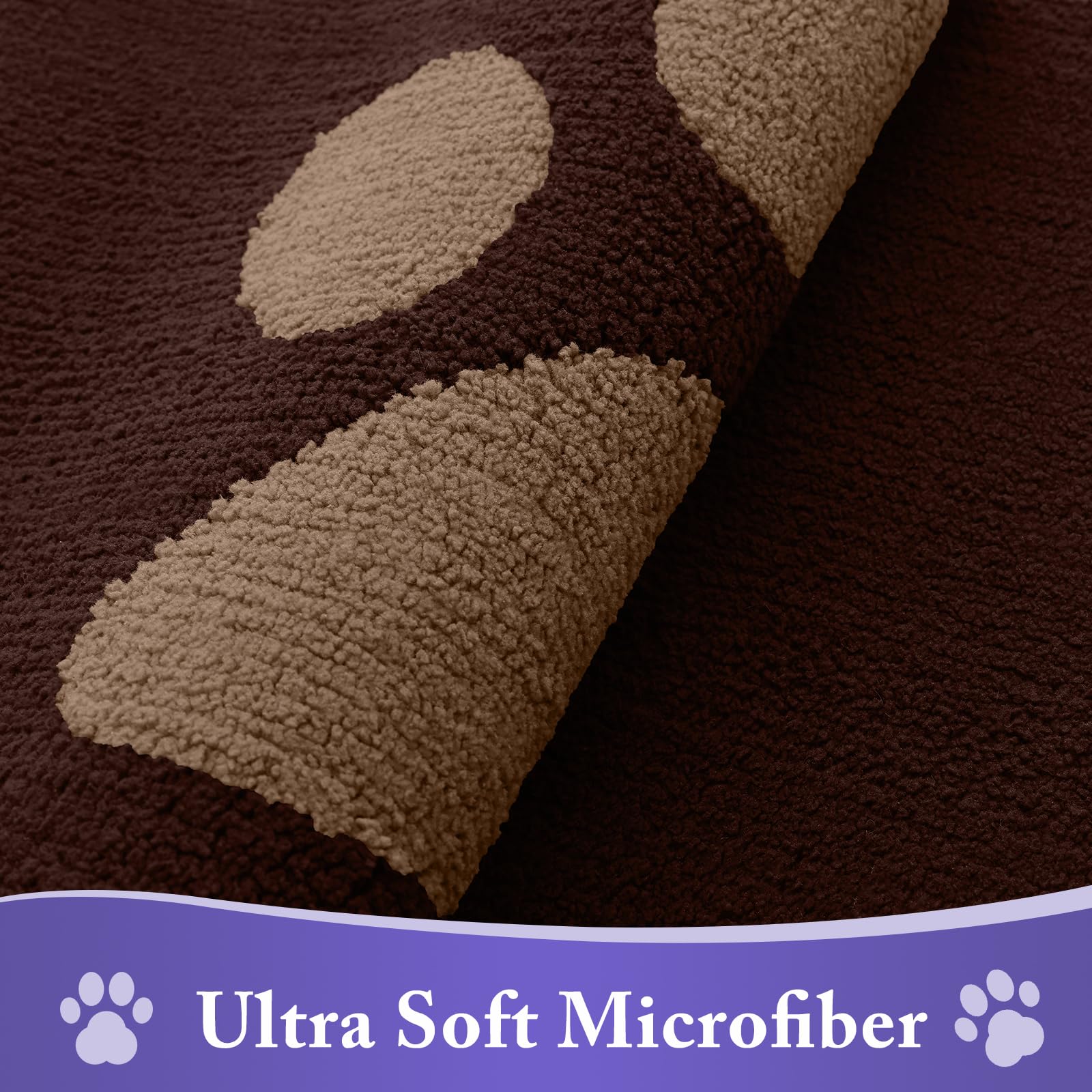 Close-up of Buganda Dog Door Mat's plush microfiber texture