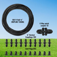 Close-up of built-in emitters on MIXC irrigation tubing