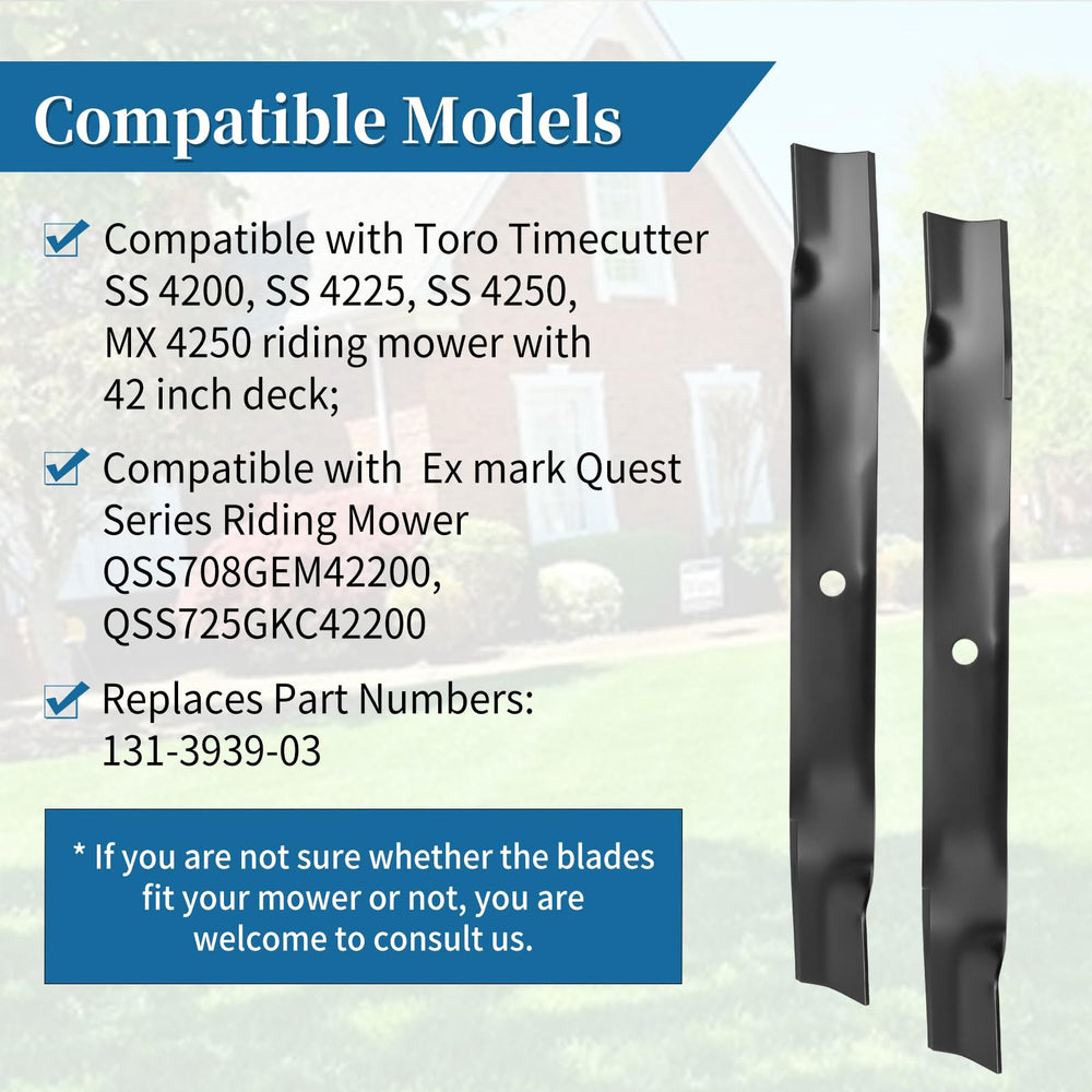 Close-up of Bularie mower blade specifications