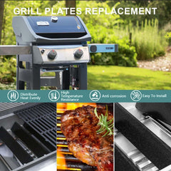 Close-up of Burly Grill porcelain-enameled flavorizer bars