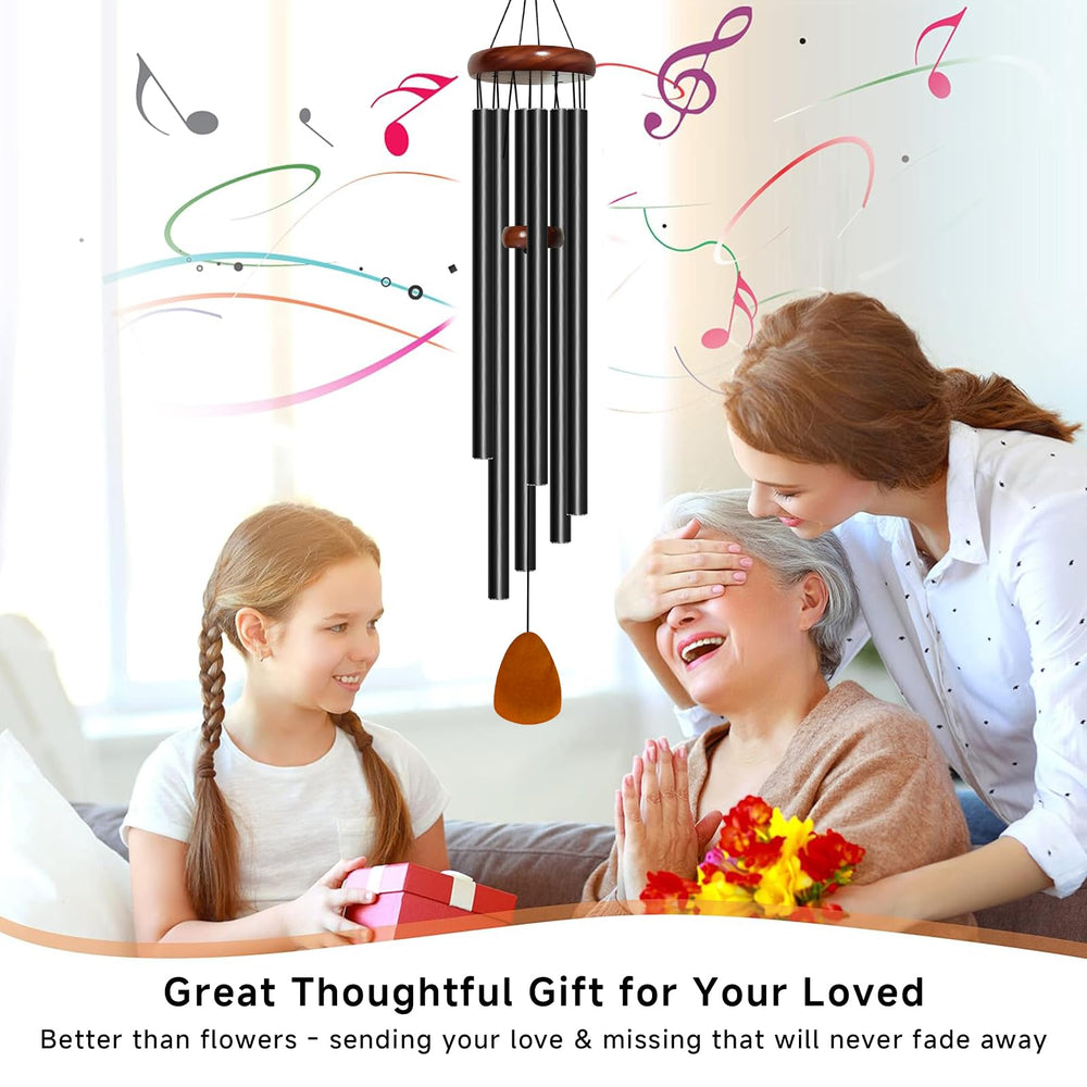 Close-up of Bursvik wind chime tubes with black matte finish