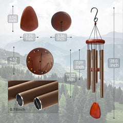 Close-up of Bursvik wind chimes showing aluminum tubes and wooden striker