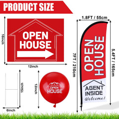 Close-up of Buryeah open house flag with aluminum pole