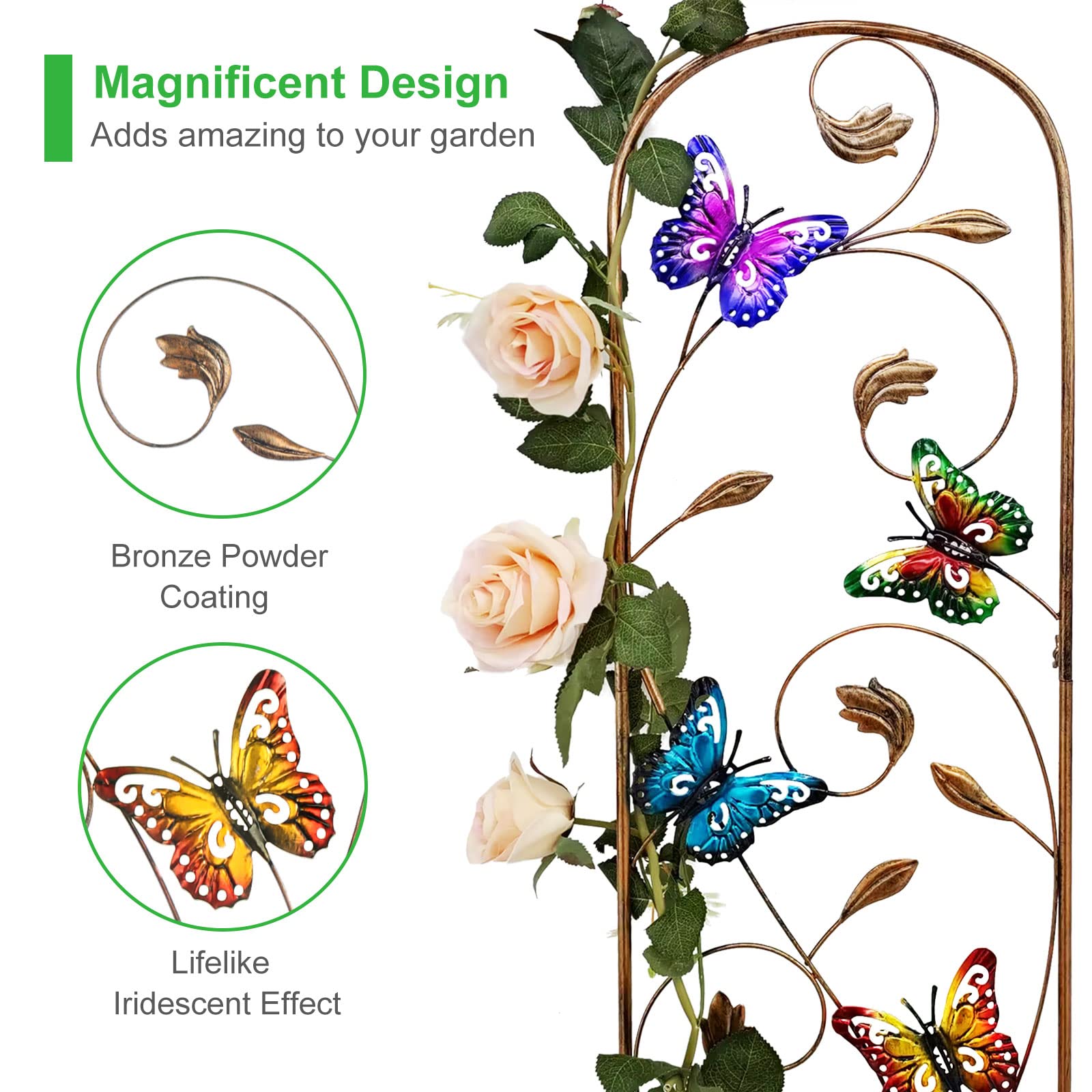 Close-up of butterfly design on SUNNYPARK garden trellis