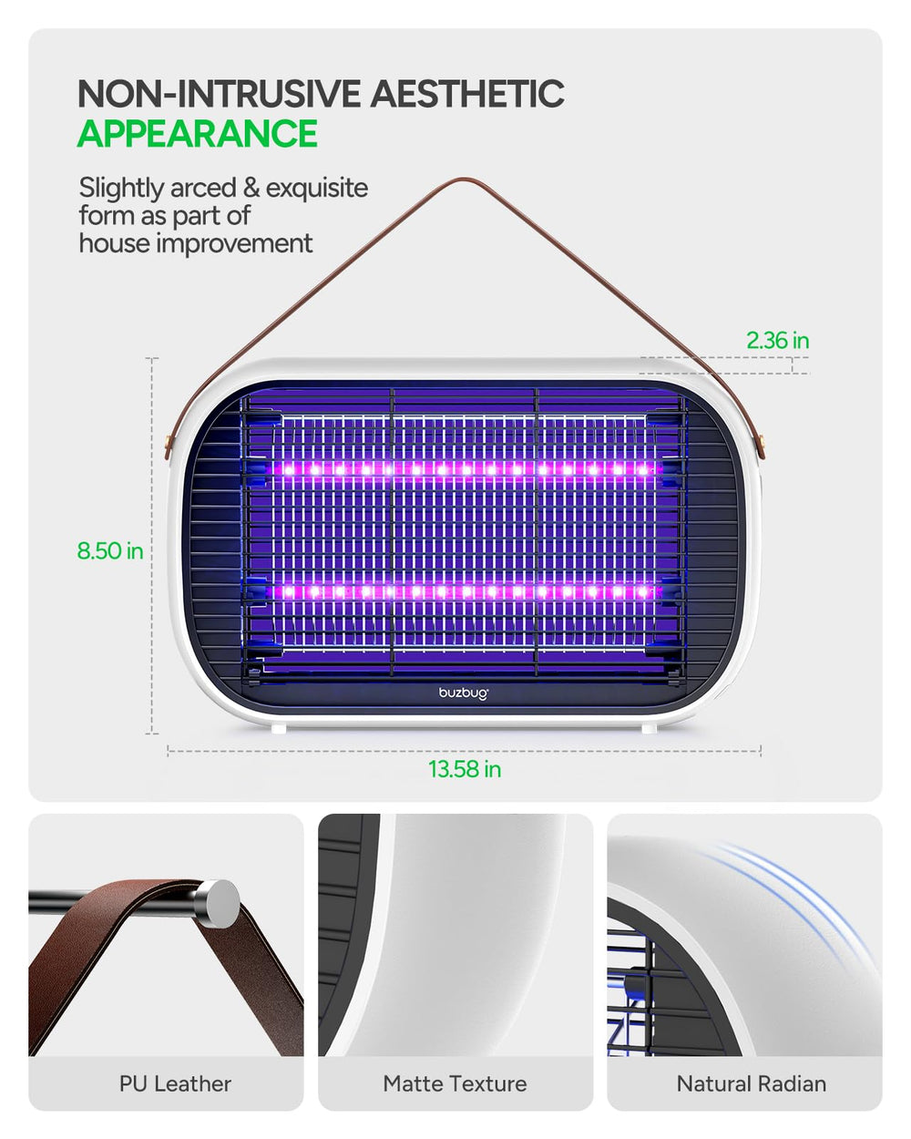 Close-up of Buzbug Bug Zapper protective grill