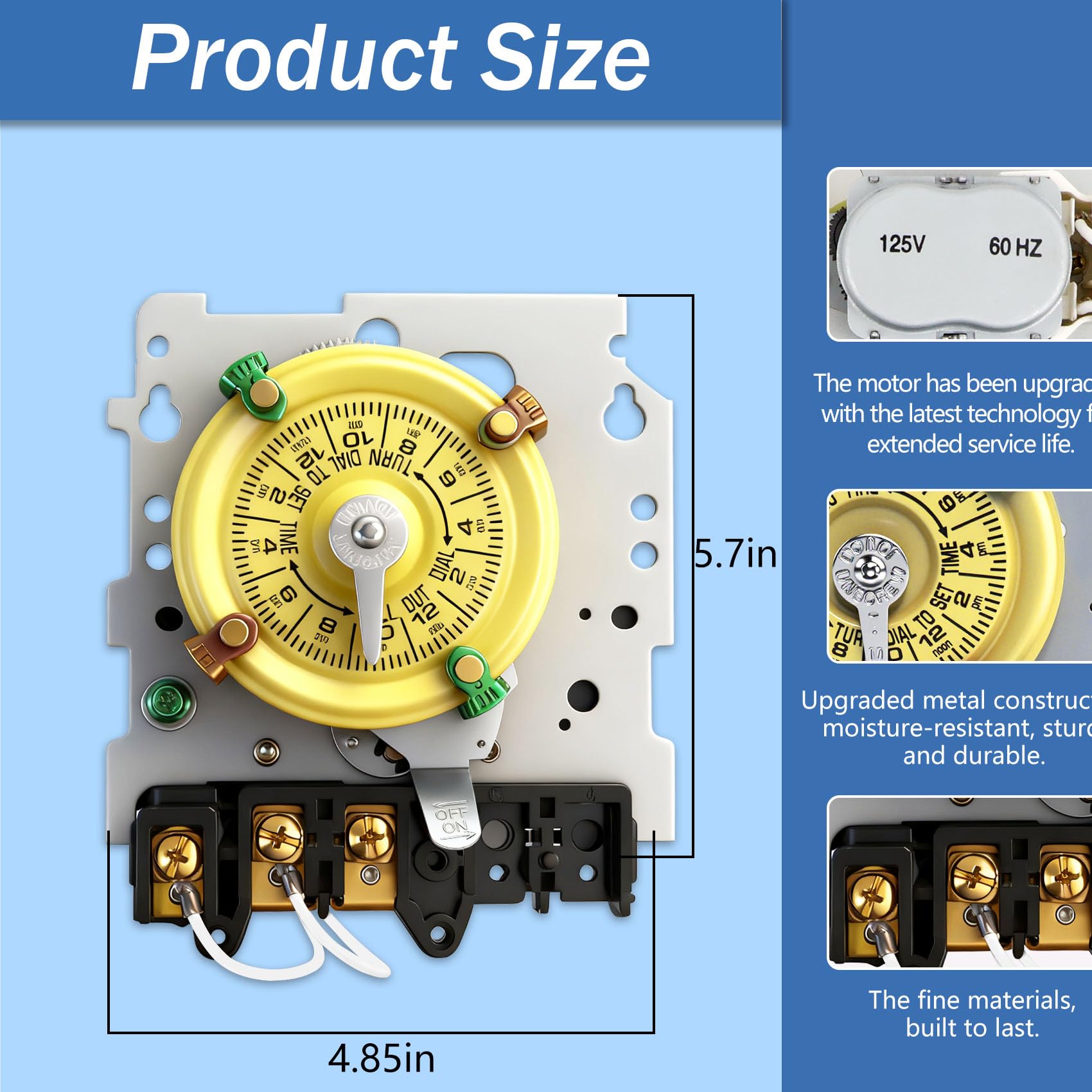 Close-up of Bxmgr T101M Timer showing upgraded motor