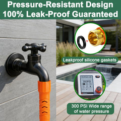 Close-up of BYDA Flexible Garden Hose nozzle with 10 functions