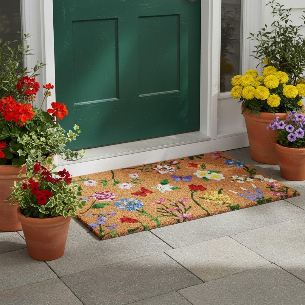 Close-up of Calloway Mills coir fibers on doormat