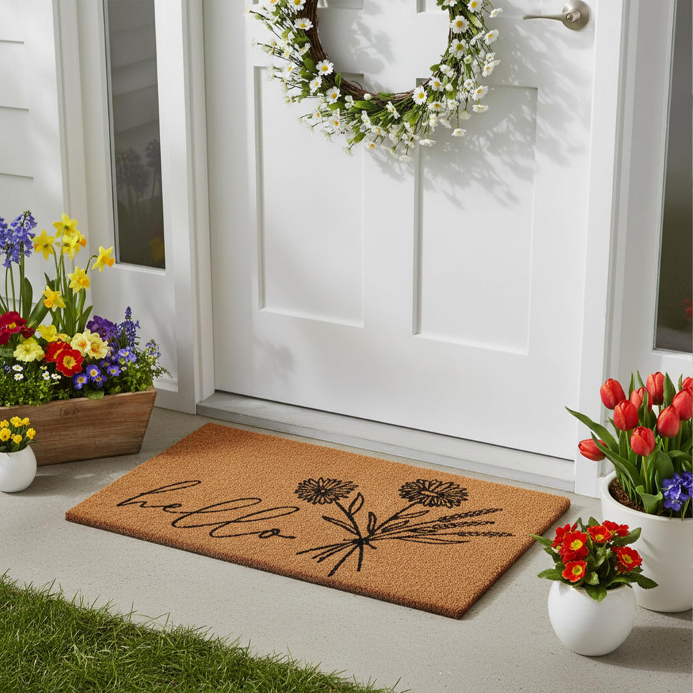 Close-up of Calloway Mills Wildflower Bouquet Doormat texture