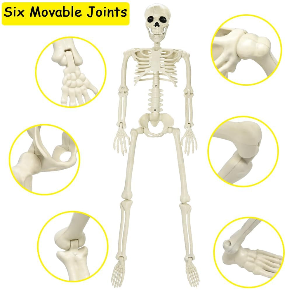 Close-up of CAMIRUS 3FT Halloween Skeleton's hand joint