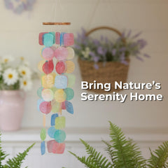 Close-up of Capiz shells on Solange & Frances Wind Chimes