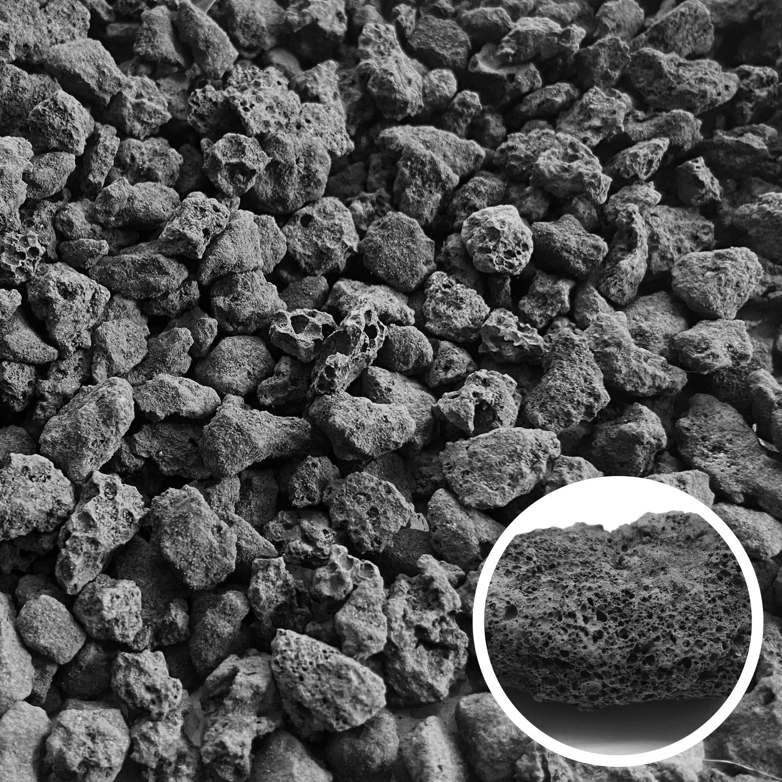 Close-up of CARURBODY Black Lava Rocks showing texture