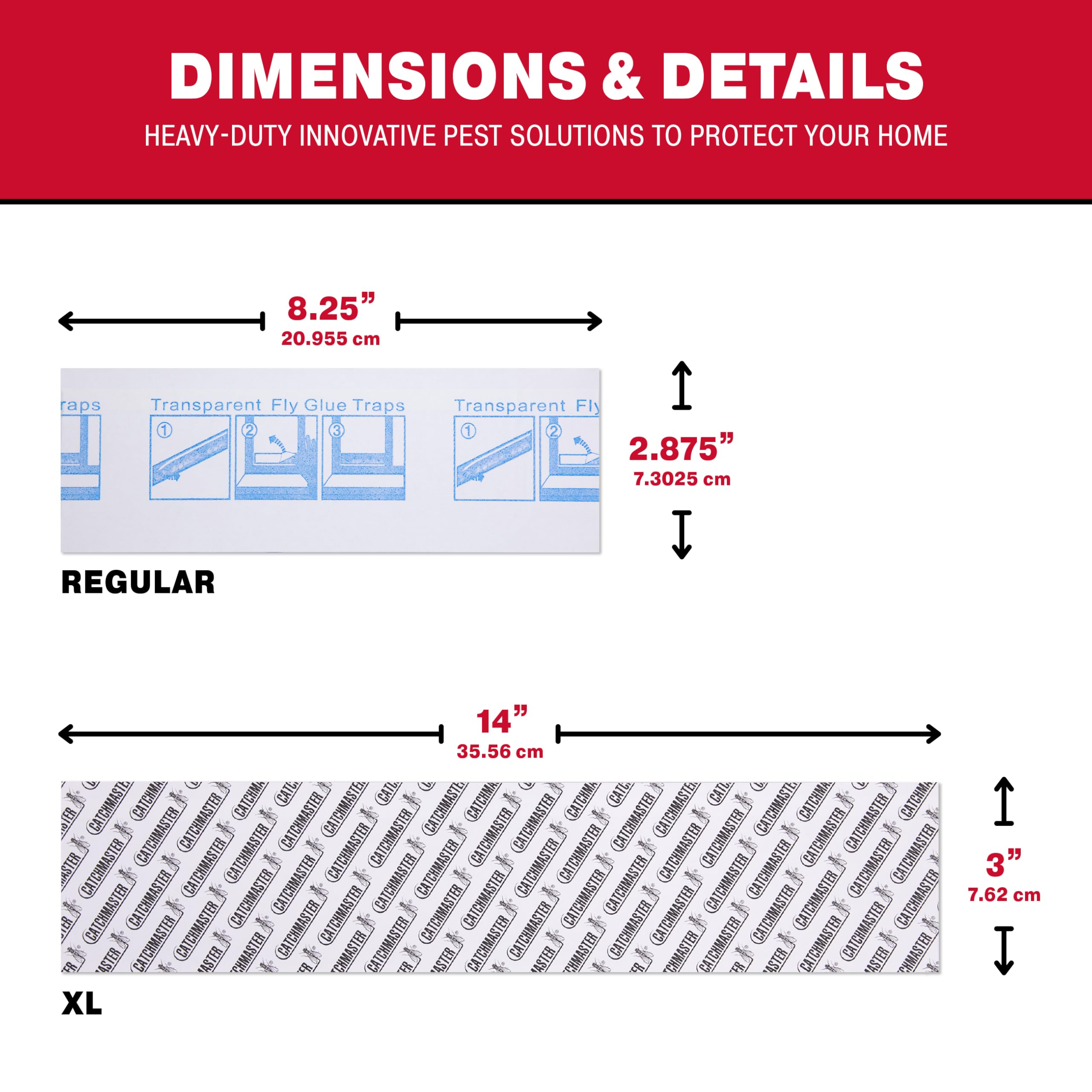 Close-up of Catchmaster adhesive strip for pest control
