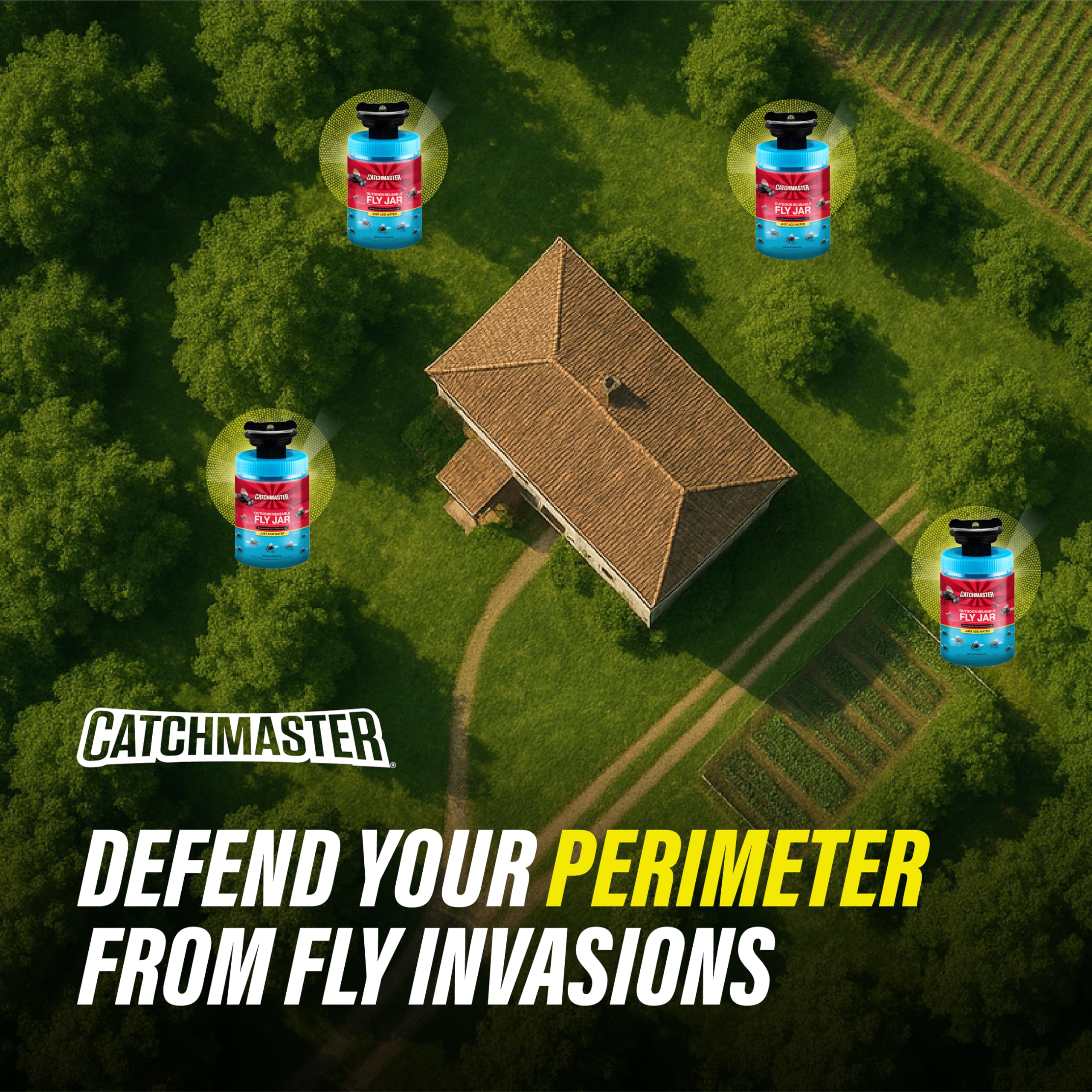 Close-up of Catchmaster fly trap with bait